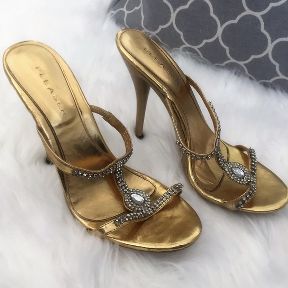 gold bling heels